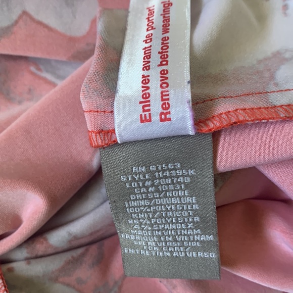 Laura poppy red large white floral tank dress removable  chiffon poncho EUC - Picture 6 of 6